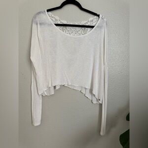 Abercrombie and Fitch long sleeve sheer top medium white